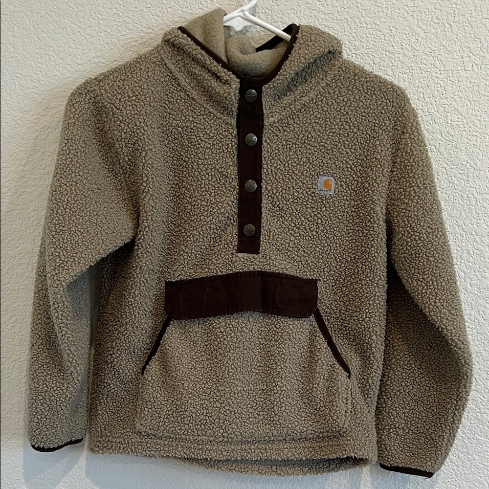 Carhartt Hooded Sherpa Fleece pullover, small (8-10)